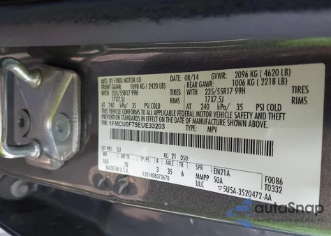 2014 Ford Escape S from USA, damaged, VIN 1FMCU0F75EUE33203